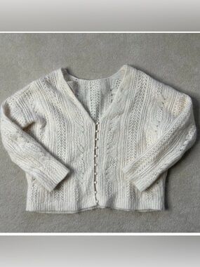 La Maille Sezene Paris Woman’s Cream-colored Wool Cardigan Size S